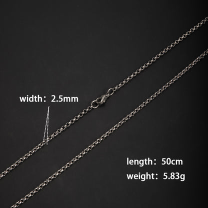 Unisex Round Hammered Necklace In 304 Stainless Steel With Lobster Trigger Clasp Closure, Steel Color