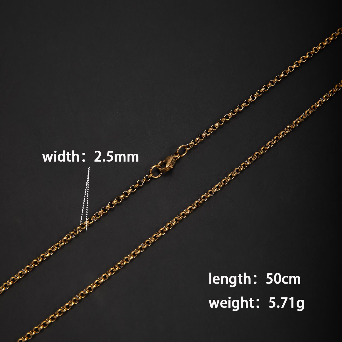 Unisex Round Hammered Necklace In 304 Stainless Steel With Lobster Trigger Clasp Closure, Steel Color