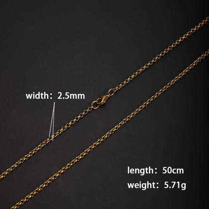 Unisex Round Hammered Necklace In 304 Stainless Steel With Lobster Trigger Clasp Closure, Steel Color