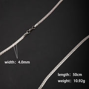 Steel Color, 4.0mm Wide * 50cm Long, Flat Box Embossed with Rounded Corners