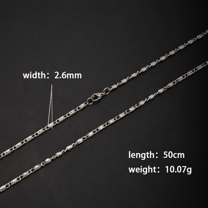 Unisex Round Hammered Necklace In 304 Stainless Steel With Lobster Trigger Clasp Closure, Steel Color
