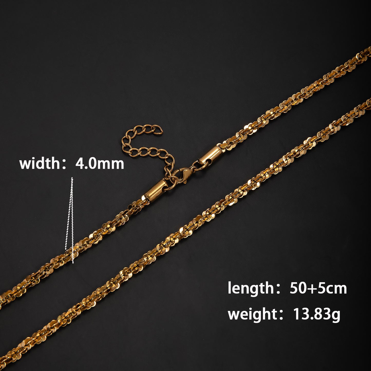 Unisex Round Hammered Necklace In 304 Stainless Steel With Lobster Trigger Clasp Closure, Steel Color