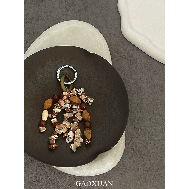 Knitting Shell Bag Pendant In Ethnic Style, Perfect Summer Accessory Featuring Natural Shell Material