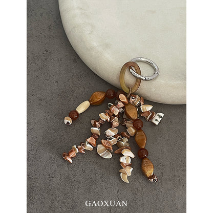 Knitting Shell Bag Pendant In Ethnic Style, Perfect Summer Accessory Featuring Natural Shell Material