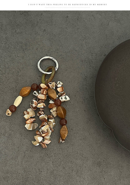 Knitting Shell Bag Pendant In Ethnic Style, Perfect Summer Accessory Featuring Natural Shell Material