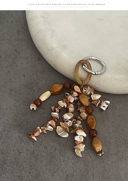 Knitting Shell Bag Pendant In Ethnic Style, Perfect Summer Accessory Featuring Natural Shell Material