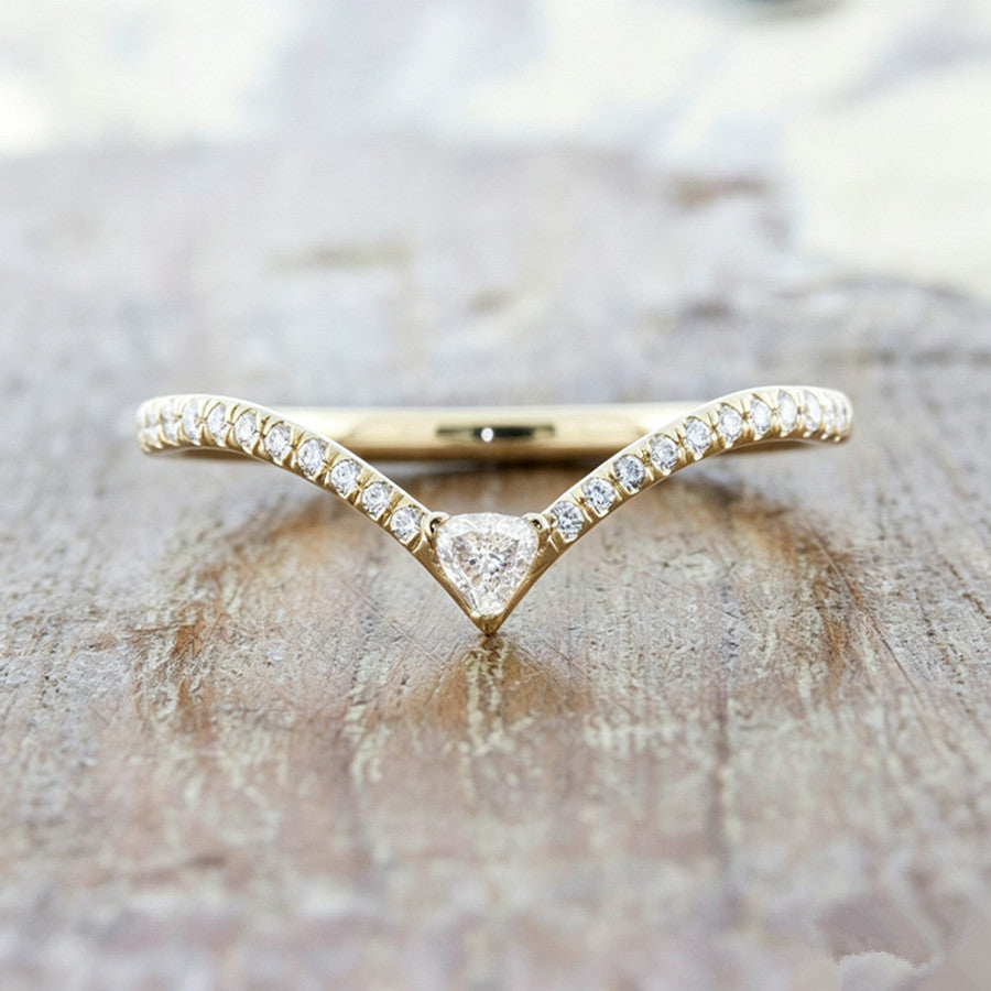 Oval Gold Rings For Women 3 Pieces Set In Zinc Alloy With Twist Craft And Rhinestone Inlay