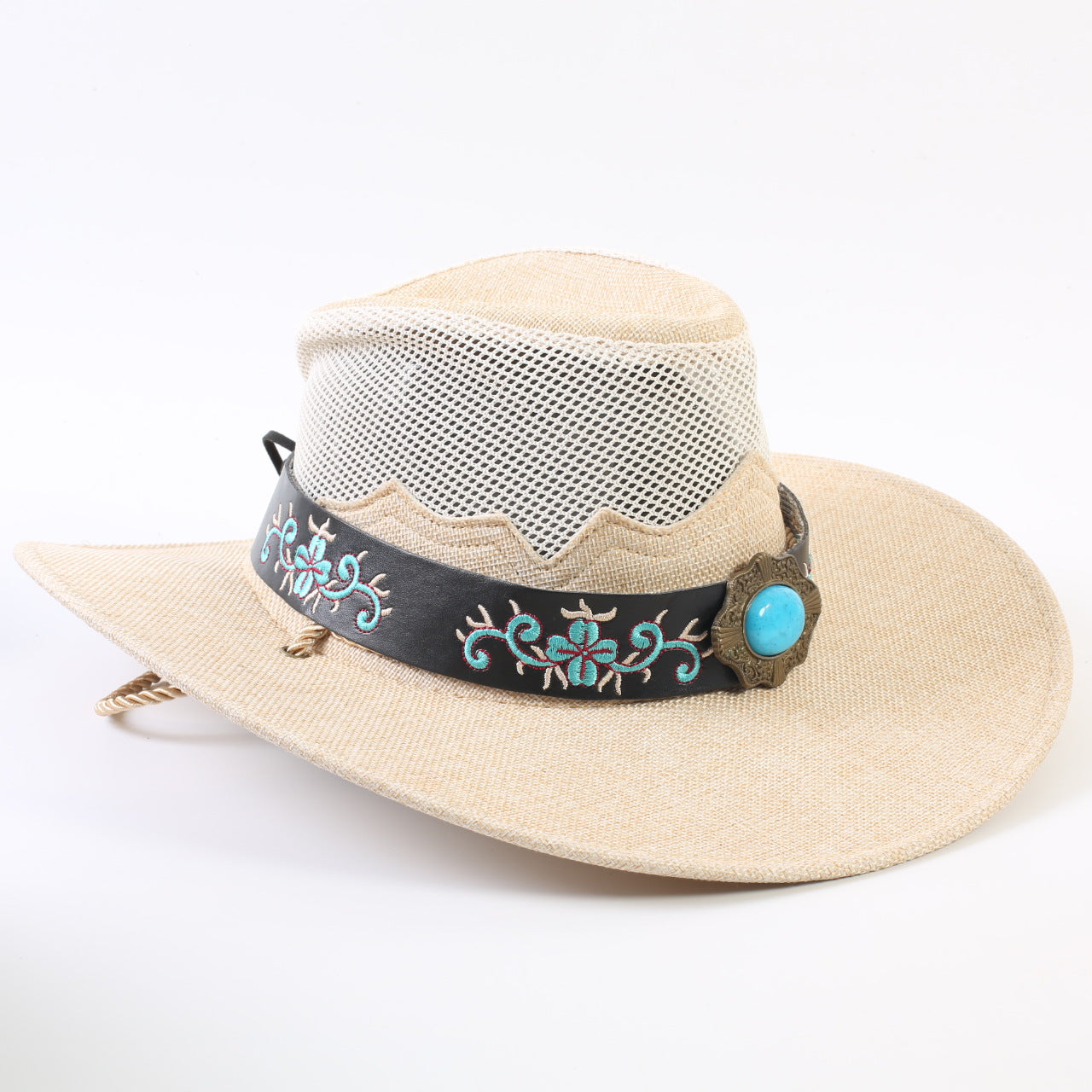 Unisex Cowboy Style Solid Color Straw Hat With Wide Brim, Breathable Design Featuring Braid Craftsmanship