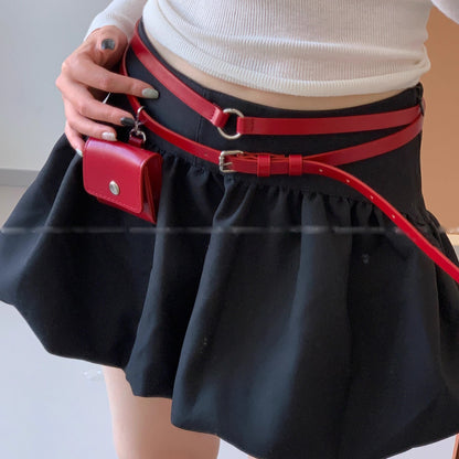 Women’s Square Belt With Pin Buckle Featuring Pu Leather Buckle Material In Alloy