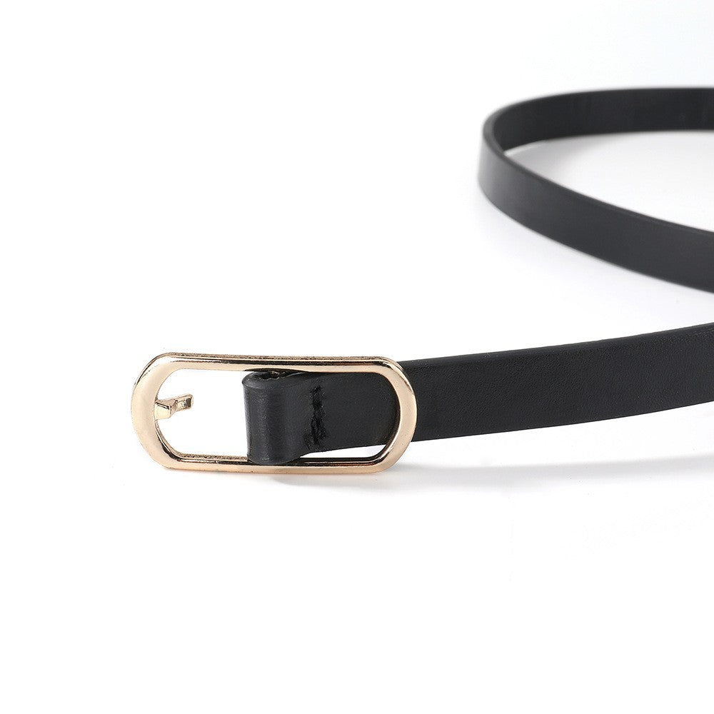 Women’s Fashion Solid Color PU Leather Belt With Zinc Alloy Smooth Buckle, Commute Style