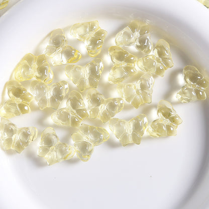 10 PCS Glass Butterfly Beads For Jewelry Making In Light Blue, Perfect For DIY Accessories