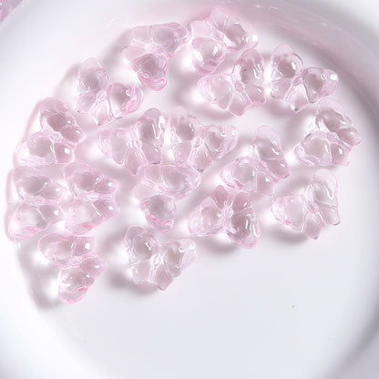 10 PCS Glass Butterfly Beads For Jewelry Making In Light Blue, Perfect For DIY Accessories