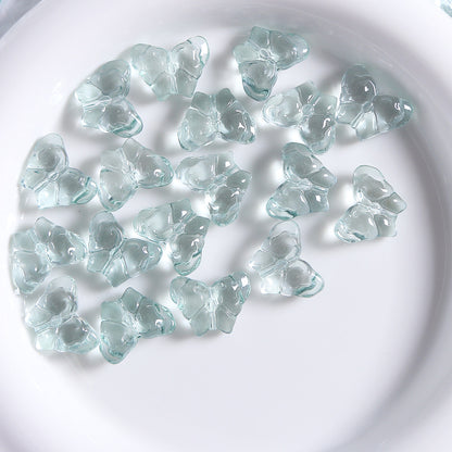 10 PCS Glass Butterfly Beads For Jewelry Making In Light Blue, Perfect For DIY Accessories