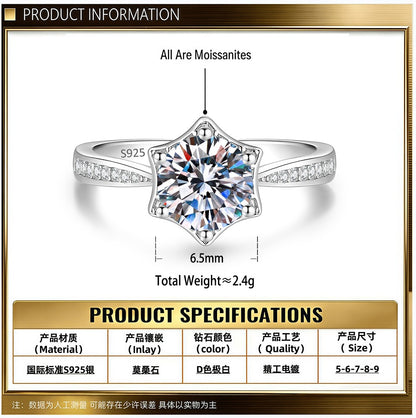 Simple Style 925 Sterling Silver Pendant With Moissanite Gem For Women, Perfect For Wedding In Spring And Summer