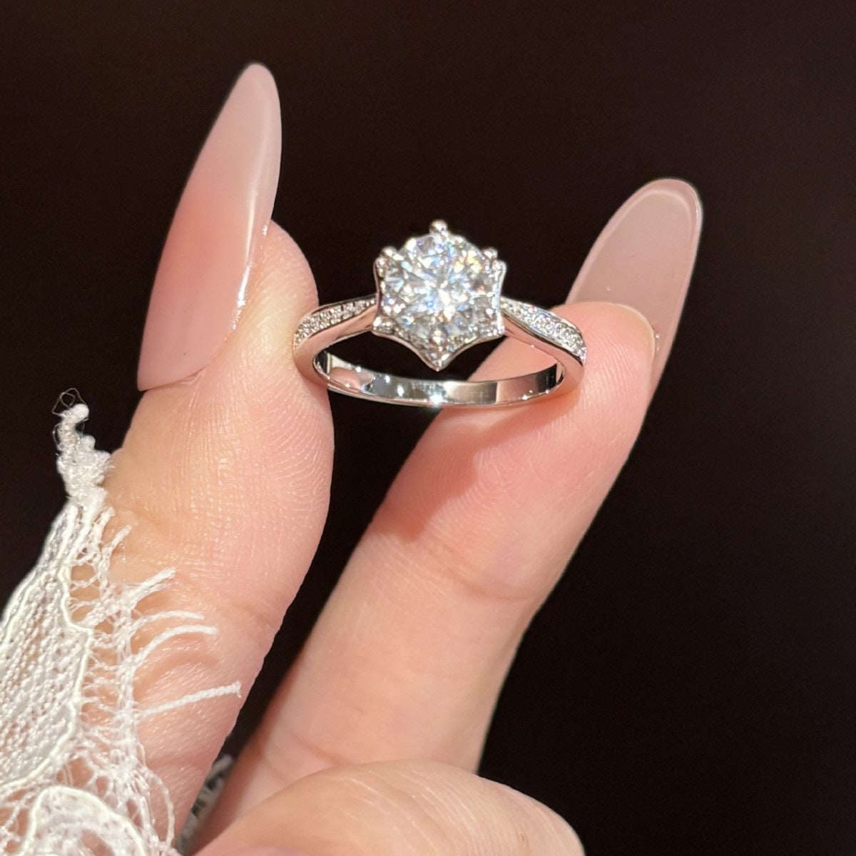 Simple Style 925 Sterling Silver Pendant With Moissanite Gem For Women, Perfect For Wedding In Spring And Summer