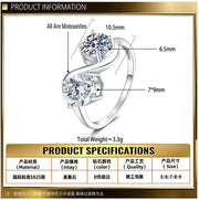 【D Color Moissanite 4 Carats】Main Stone Size 6.5MM+7*9MM