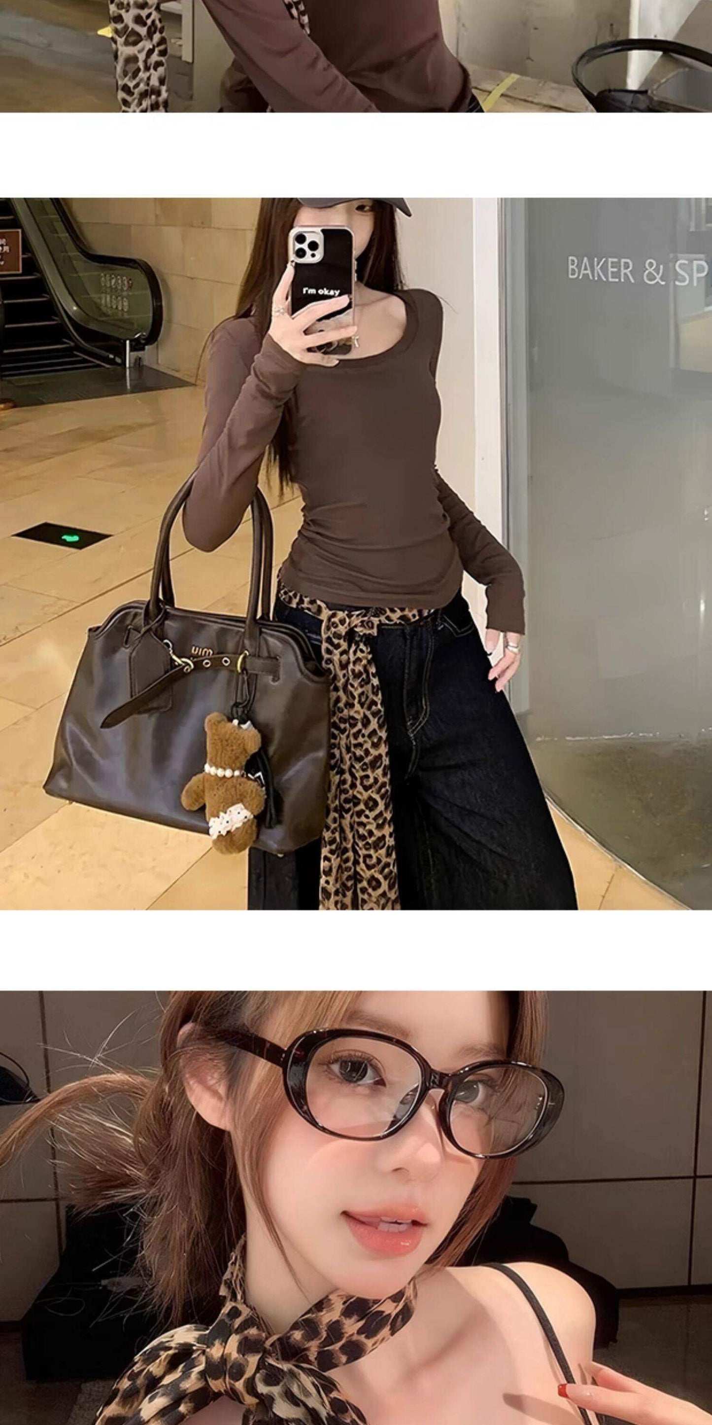 Retro Leopard Print Waist Chain Belt For Women In Coffer Cotton Material