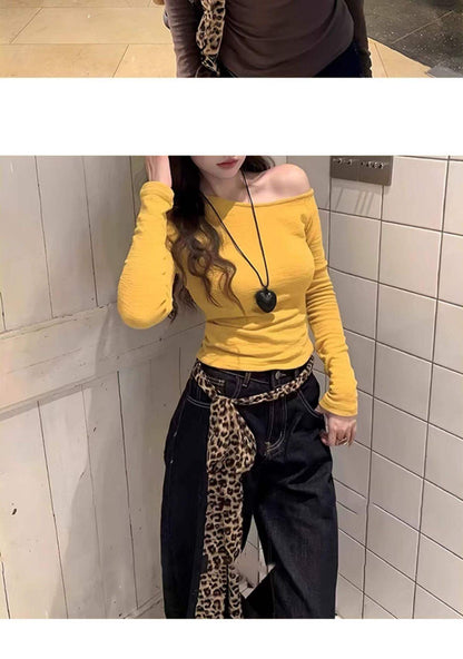 Retro Leopard Print Waist Chain Belt For Women In Coffer Cotton Material