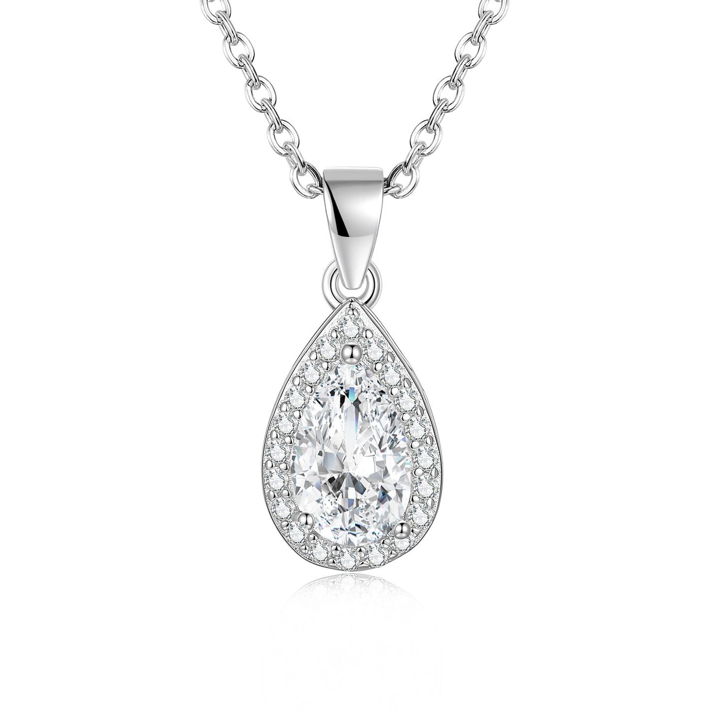 Sweet Water Droplets Pendant For Women In 925 Sterling Silver With Moissanite Inlay, Perfect For Spring & Summer