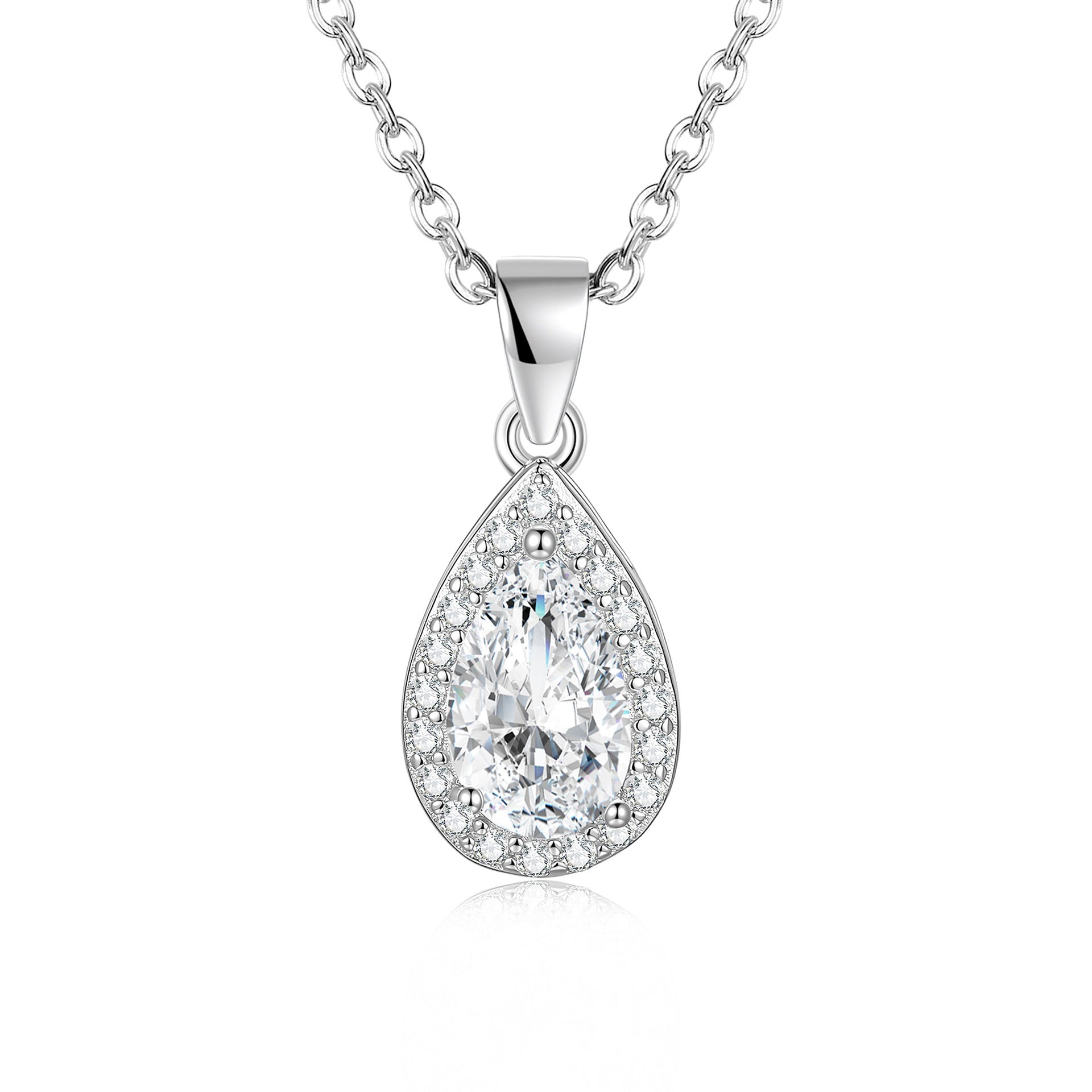 Sweet Water Droplets Pendant For Women In 925 Sterling Silver With Moissanite Inlay, Perfect For Spring & Summer
