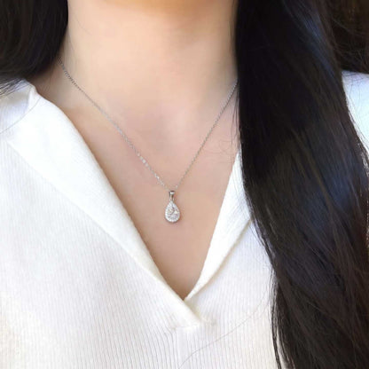 Sweet Water Droplets Pendant For Women In 925 Sterling Silver With Moissanite Inlay, Perfect For Spring & Summer