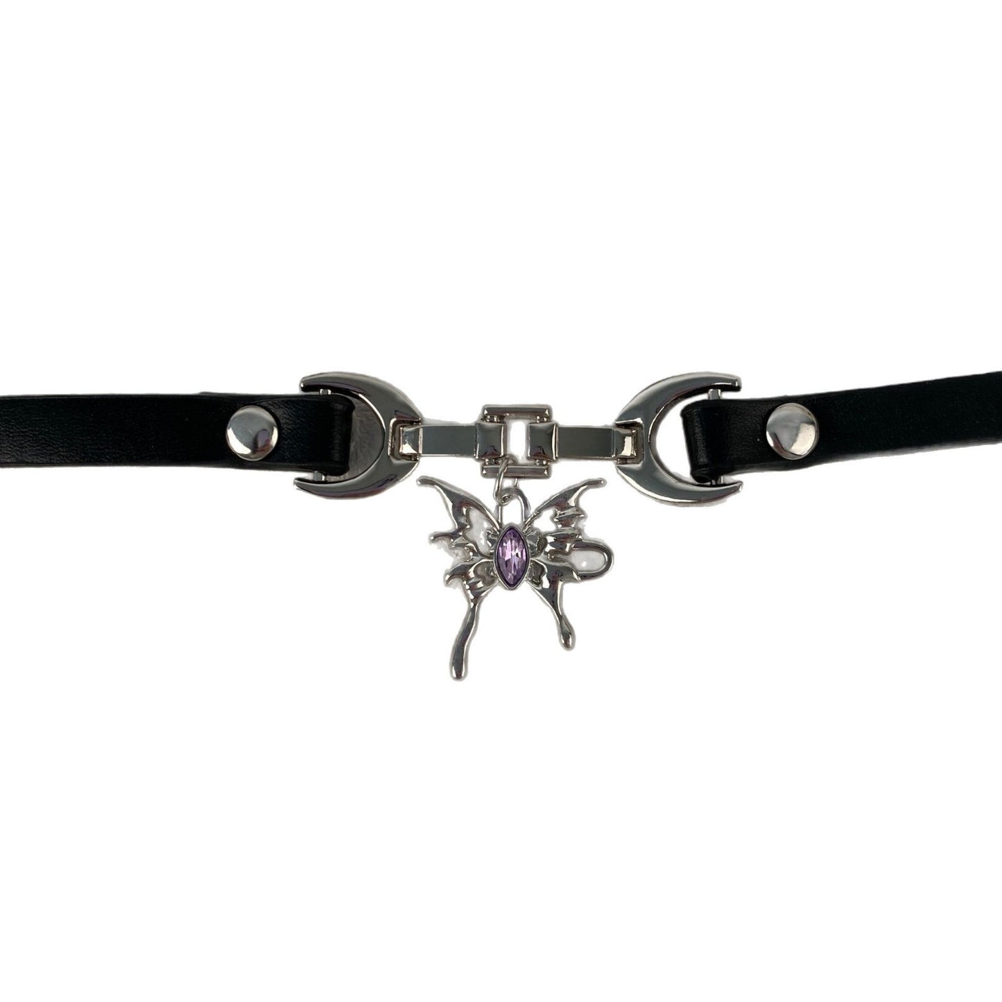 Sweet Butterfly Choker Necklace For Women With PU Leather Rope Chain, Electroplated Finish, And Alloy Pendant