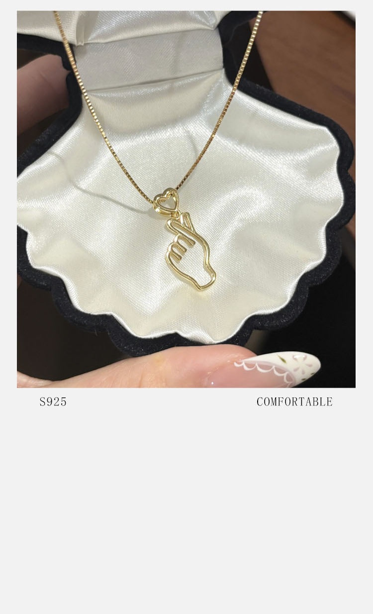 Heart Shape Pendant For Women In 925 Sterling Silver With Agate Inlay, Gold Finish, Perfect For Summer