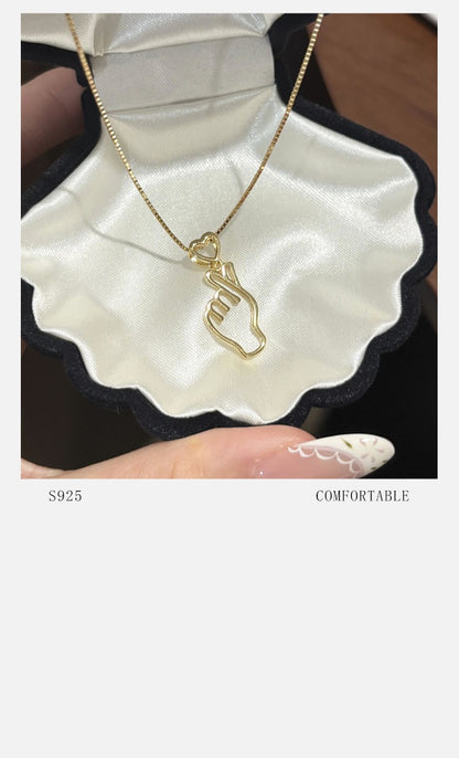Heart Shape Pendant For Women In 925 Sterling Silver With Agate Inlay, Gold Finish, Perfect For Summer