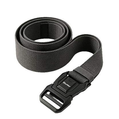 Men's Tactical Belt With Aluminum Braid Surface And Zinc Alloy Buckle In Dyed Black