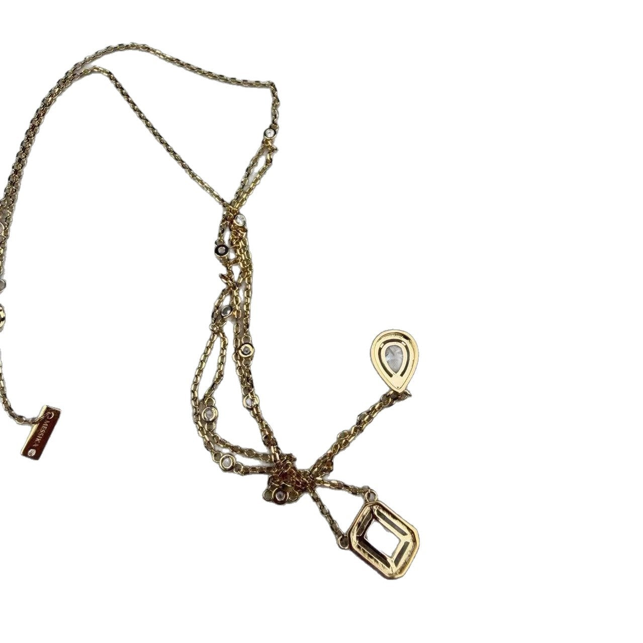 Elaborate Water Droplets Double Layer Necklace In V Gold With 18K Real Gold Plated Finish, Unisex, Rose Gold