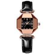 P368 Rose Gold Black Leather Belt
