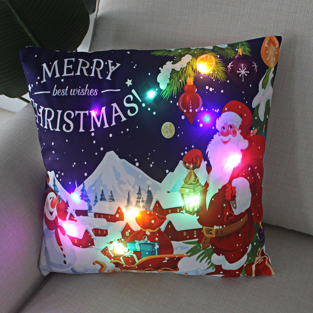 Nordic Style Plush Pillow Case With Bulb Pattern, Perfect For Christmas Home Decor