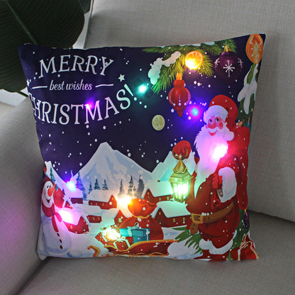Nordic Style Plush Pillow Case With Bulb Pattern, Perfect For Christmas Home Decor