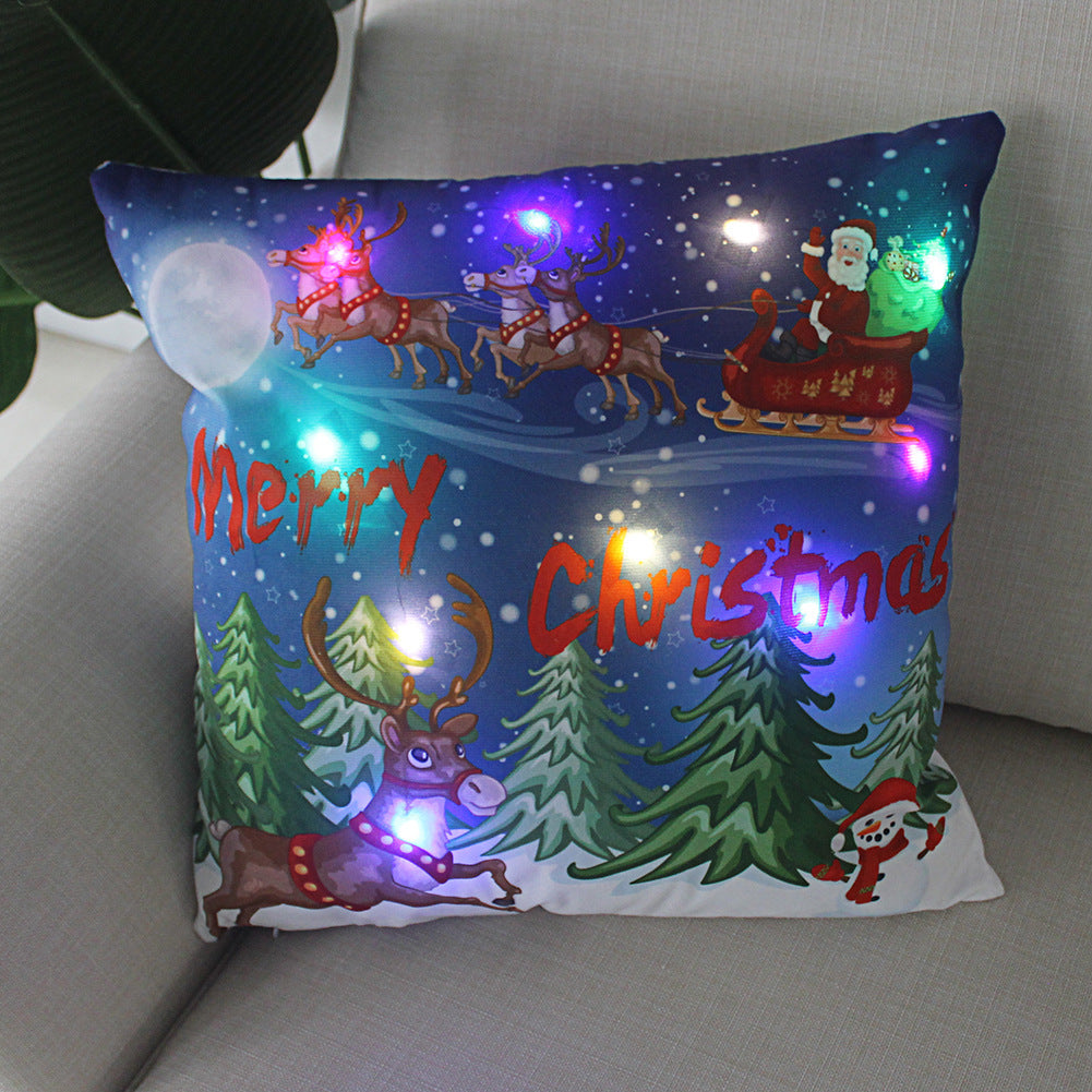 Nordic Style Plush Pillow Case With Bulb Pattern, Perfect For Christmas Home Decor