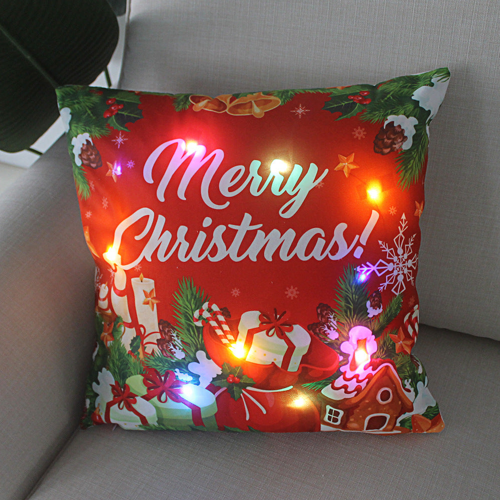 Nordic Style Plush Pillow Case With Bulb Pattern, Perfect For Christmas Home Decor