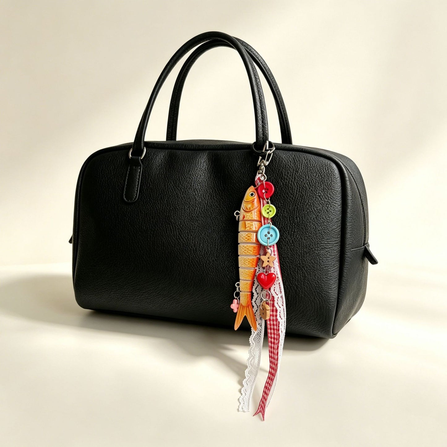 Orange Fish Key Chain In Cartoon Style Made Of Durable Alloy, Perfect For Hanging Accessories
