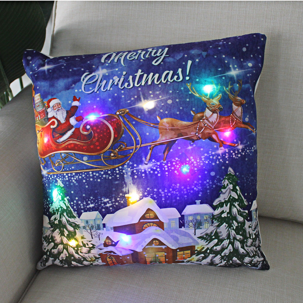 Nordic Style Plush Pillow Case With Bulb Pattern, Perfect For Christmas Home Decor