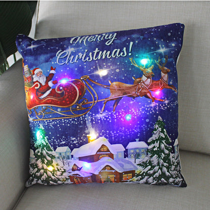 Nordic Style Plush Pillow Case With Bulb Pattern, Perfect For Christmas Home Decor