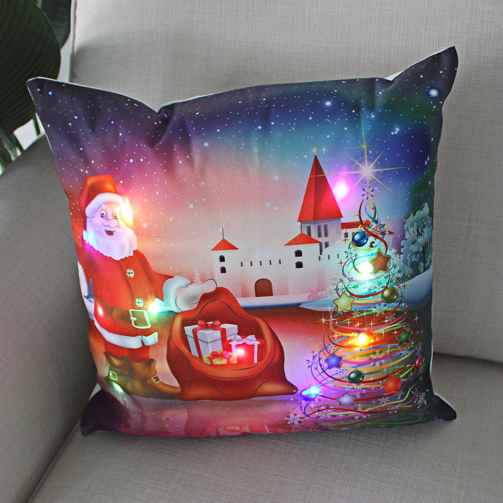 Nordic Style Plush Pillow Case With Bulb Pattern, Perfect For Christmas Home Decor