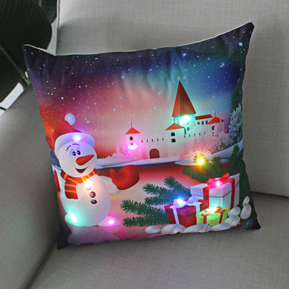 Nordic Style Plush Pillow Case With Bulb Pattern, Perfect For Christmas Home Decor