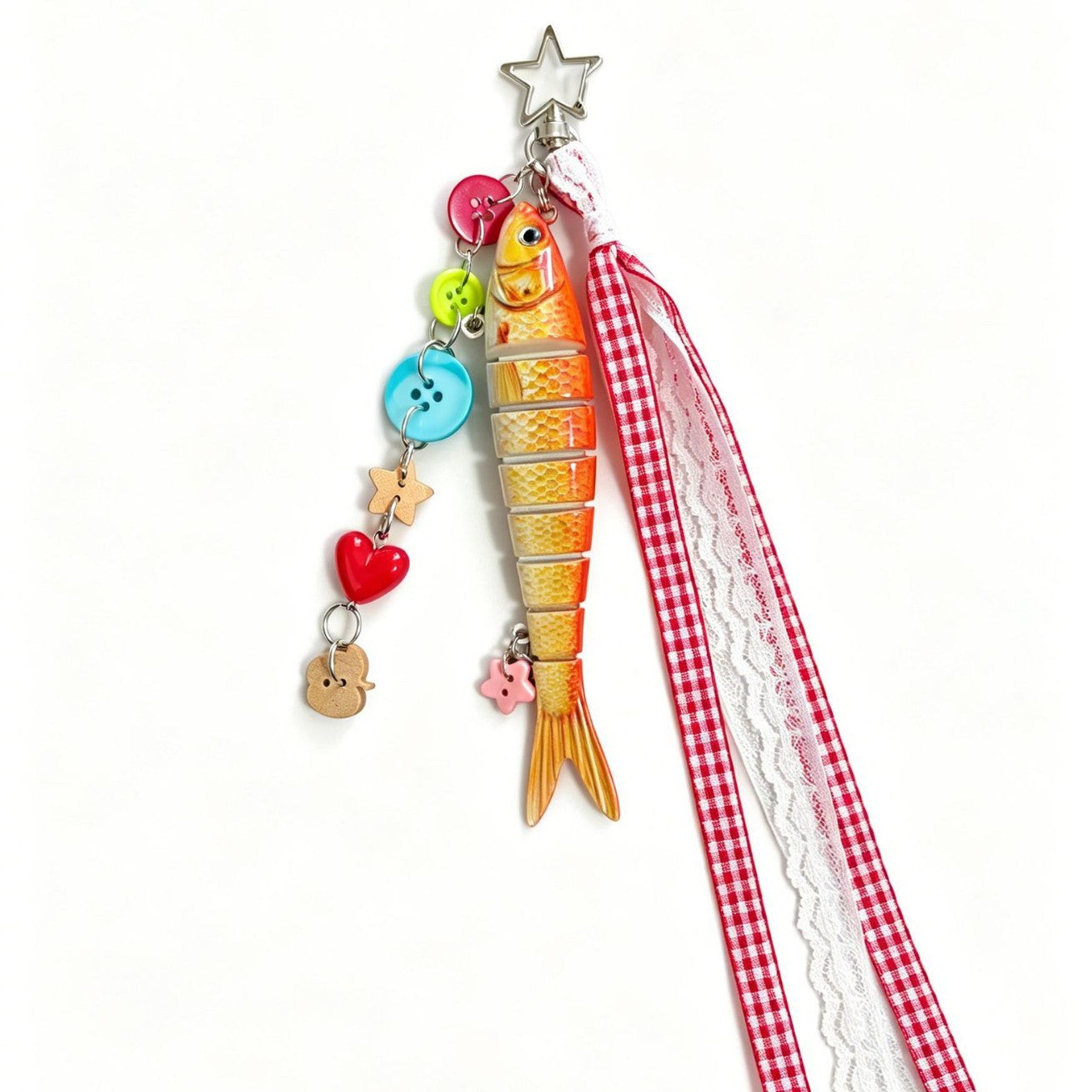 Orange Fish Key Chain In Cartoon Style Made Of Durable Alloy, Perfect For Hanging Accessories