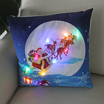 Nordic Style Plush Pillow Case With Bulb Pattern, Perfect For Christmas Home Decor