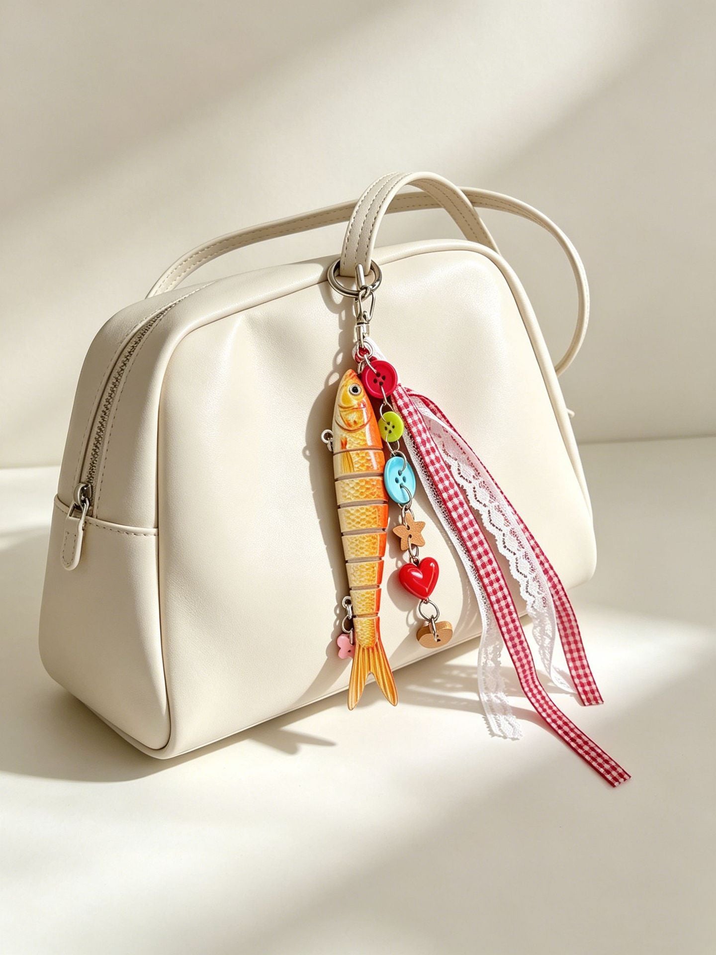 Orange Fish Key Chain In Cartoon Style Made Of Durable Alloy, Perfect For Hanging Accessories