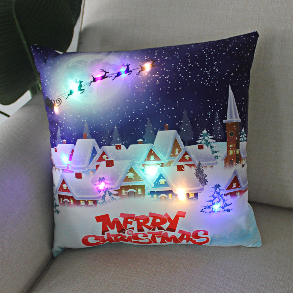 Nordic Style Plush Pillow Case With Bulb Pattern, Perfect For Christmas Home Decor