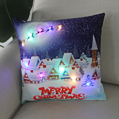 Nordic Style Plush Pillow Case With Bulb Pattern, Perfect For Christmas Home Decor
