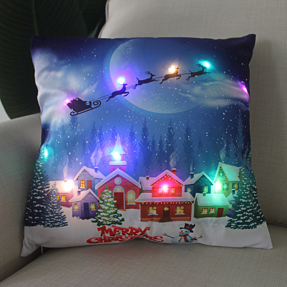 Nordic Style Plush Pillow Case With Bulb Pattern, Perfect For Christmas Home Decor