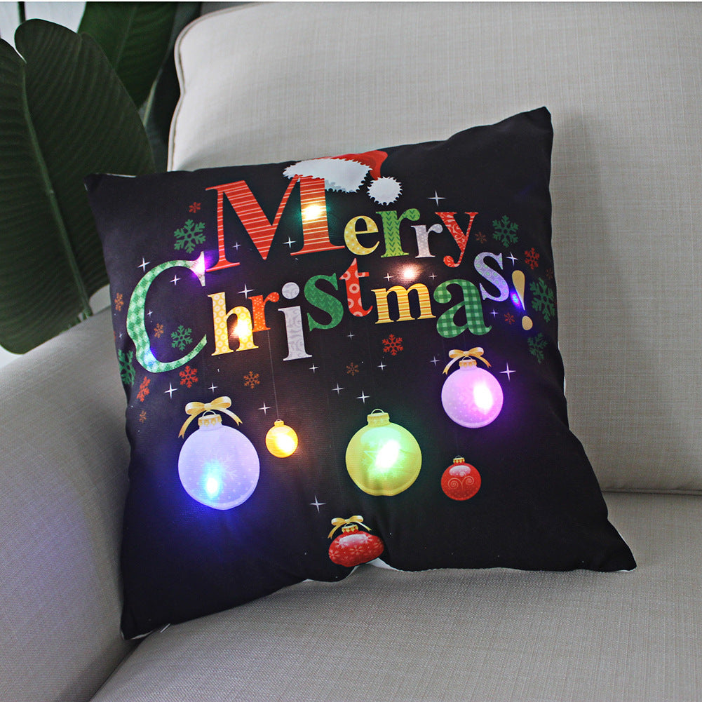Nordic Style Plush Pillow Case With Bulb Pattern, Perfect For Christmas Home Decor