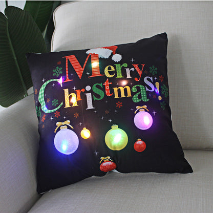 Nordic Style Plush Pillow Case With Bulb Pattern, Perfect For Christmas Home Decor