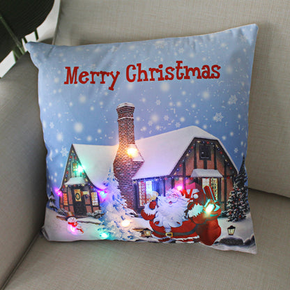 Nordic Style Plush Pillow Case With Bulb Pattern, Perfect For Christmas Home Decor