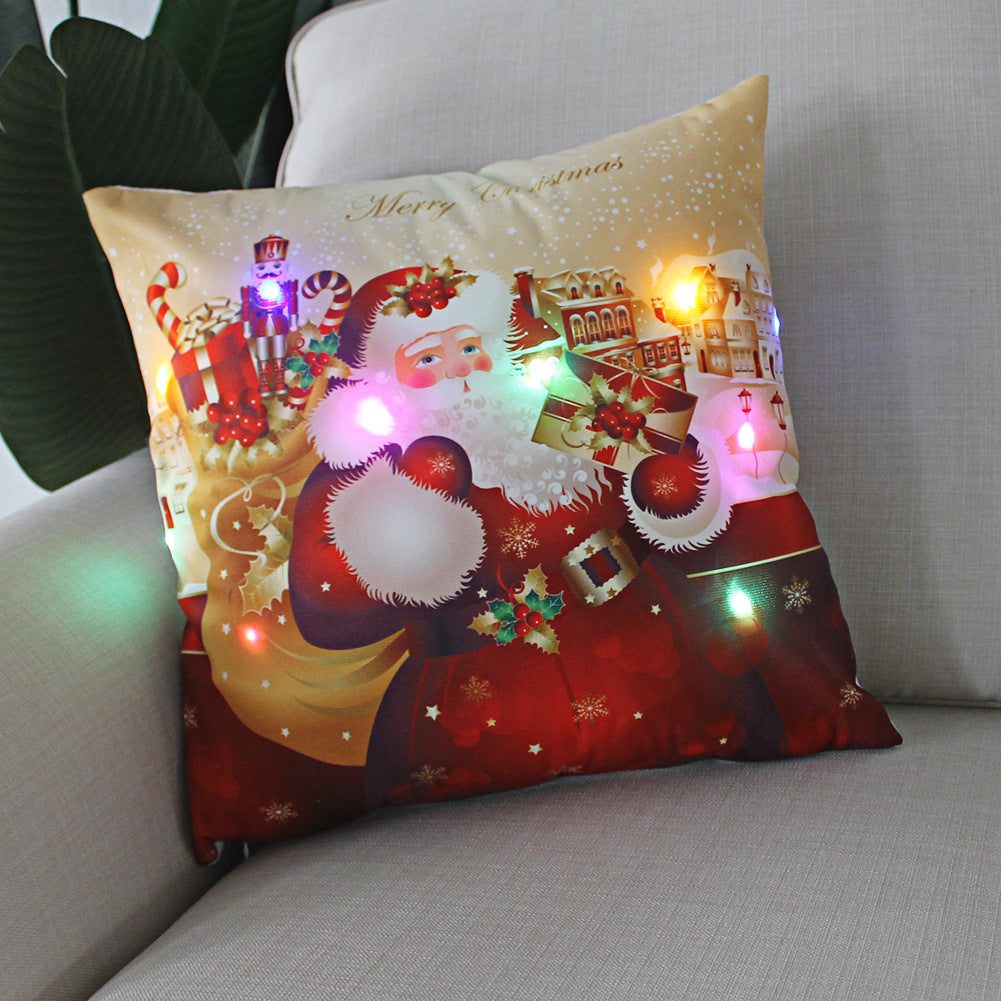 Nordic Style Plush Pillow Case With Bulb Pattern, Perfect For Christmas Home Decor